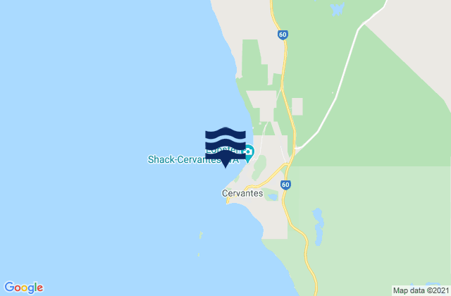Cervantes, Australiaの潮見表地図