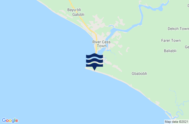 Cestos Bay, Liberiaの潮見表地図
