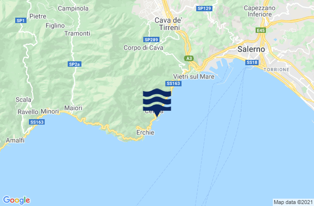 Cetara, Italyの潮見表地図