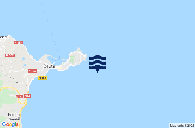 Ceuta Strait of Gibraltar, Spainの潮見表地図