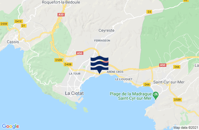 Ceyreste, Franceの潮見表地図