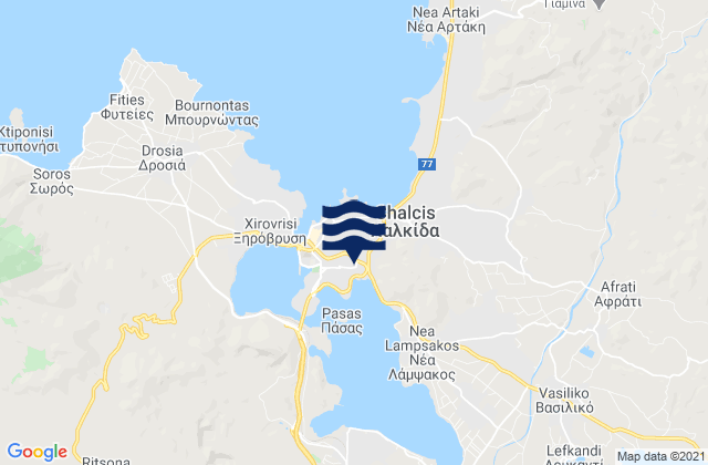 Chalkída, Greeceの潮見表地図