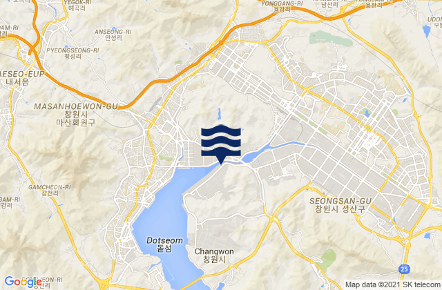 Changwon, South Koreaの潮見表地図