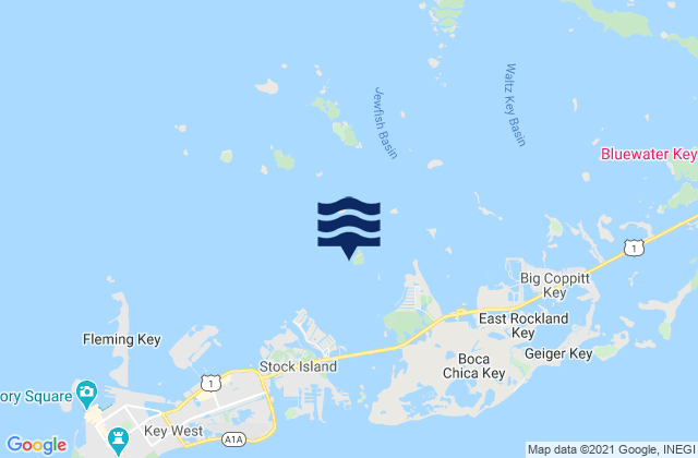 Channel Key West Side, United Statesの潮見表地図