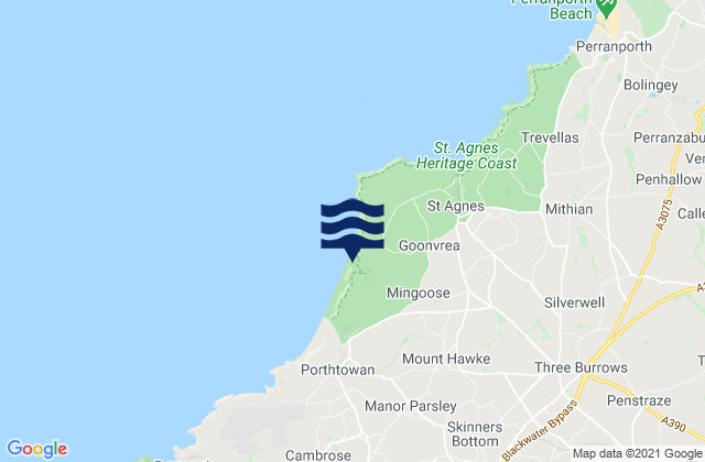 Chapel Porth Beach, United Kingdomの潮見表地図