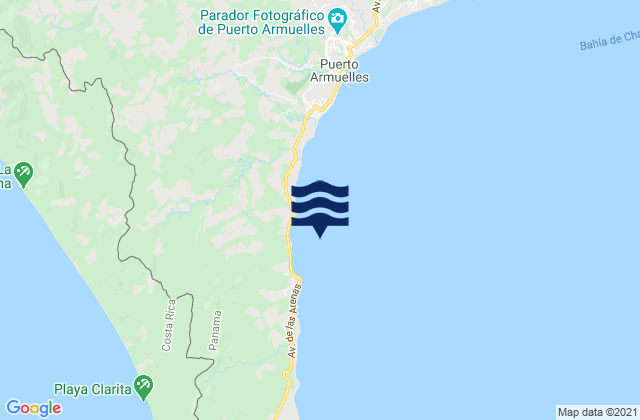 Charco Azul, Panamaの潮見表地図