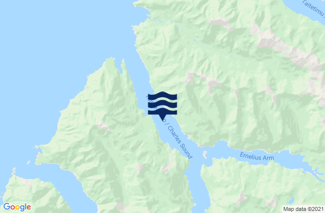Charles Sound, New Zealandの潮見表地図