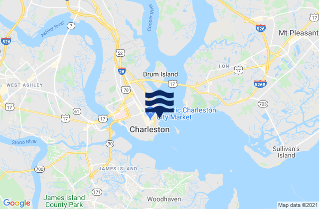 Charleston (customhouse Wharf), United Statesの潮見表地図