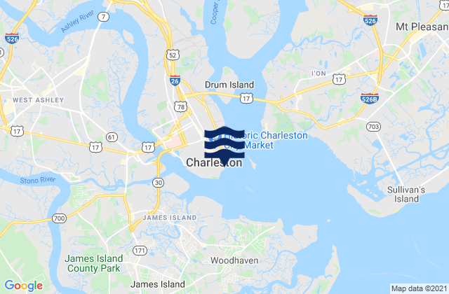 Charleston, United Statesの潮見表地図