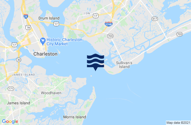 Charleston Harbor Entrance, United Statesの潮見表地図