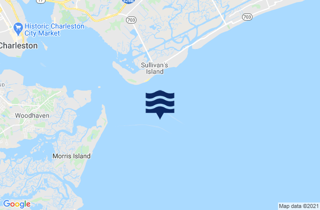 Charleston Hbr. ent. (between jetties), United Statesの潮見表地図