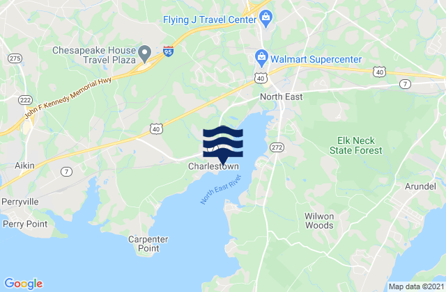 Charlestown (Northeast River), United Statesの潮見表地図