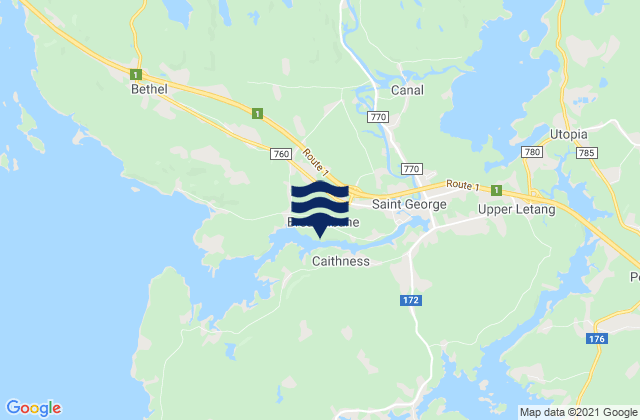 Charlotte County, Canadaの潮見表地図
