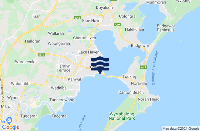 Charmhaven, Australiaの潮見表地図