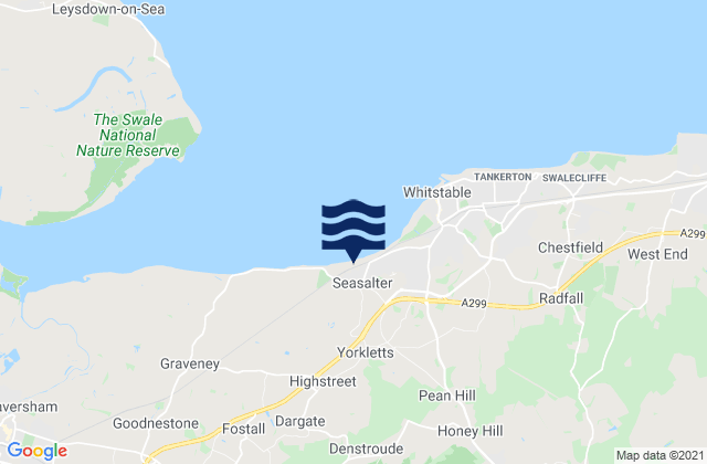 Chartham, United Kingdomの潮見表地図