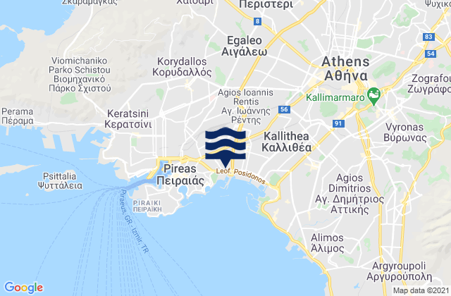 Chaïdári, Greeceの潮見表地図