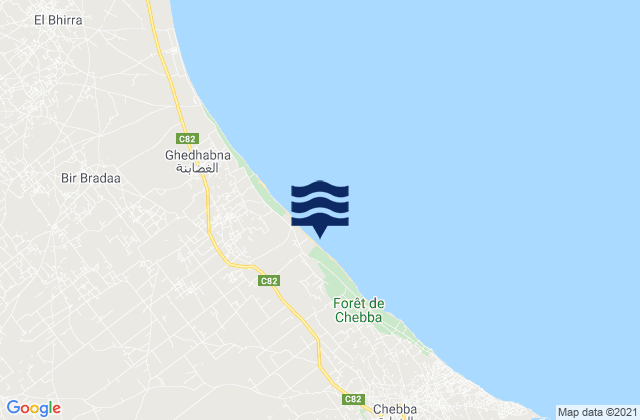 Chebba, Tunisiaの潮見表地図