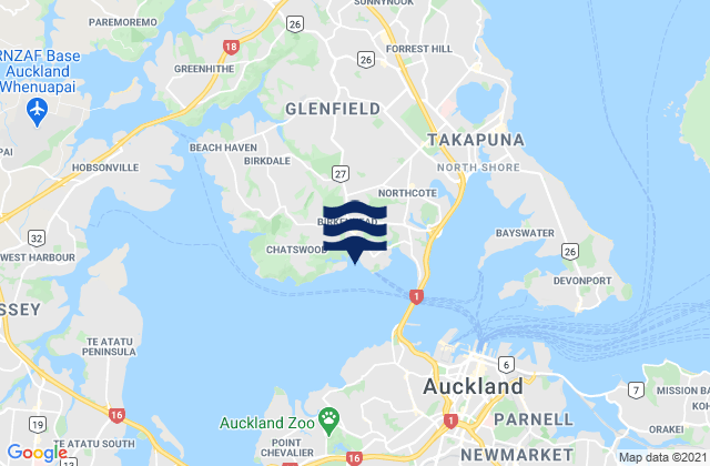 Chelsea Bay, New Zealandの潮見表地図