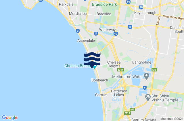 Chelsea, Australiaの潮見表地図