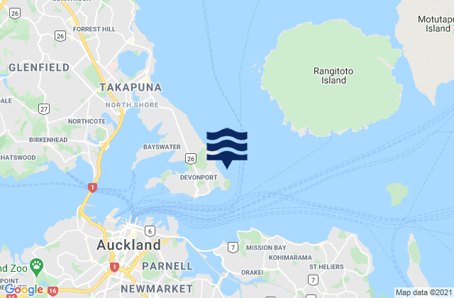 Cheltenham Beach, New Zealandの潮見表地図