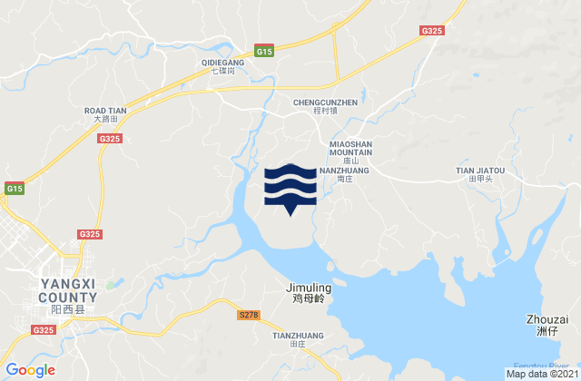 Chengcun, Chinaの潮見表地図
