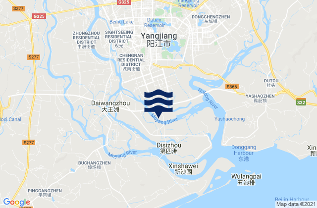 Chengxi, Chinaの潮見表地図