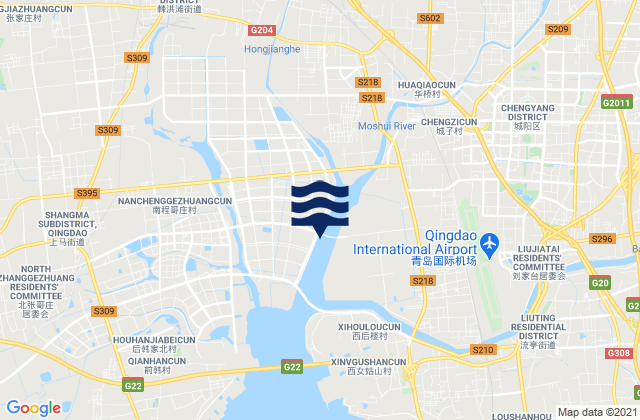 Chengyang, Chinaの潮見表地図