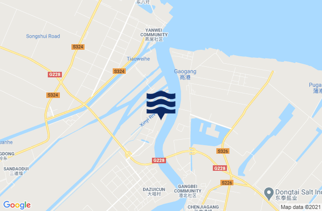 Chenjiagang, Chinaの潮見表地図