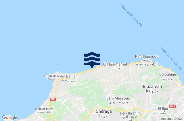 Cheraga, Algeriaの潮見表地図