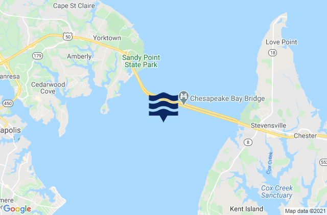 Chesapeake Bay Bridge 0.6 n.mi S of., United Statesの潮見表地図