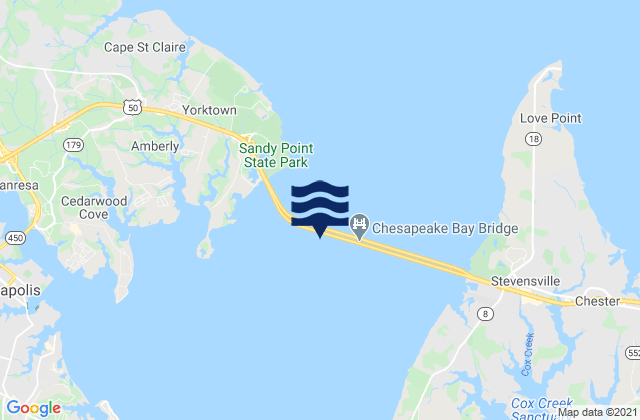Chesapeake Bay Bridge main channel, United Statesの潮見表地図