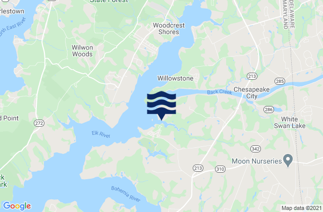 Chesapeake and Delaware Canal Chesapeake City, United Statesの潮見表地図