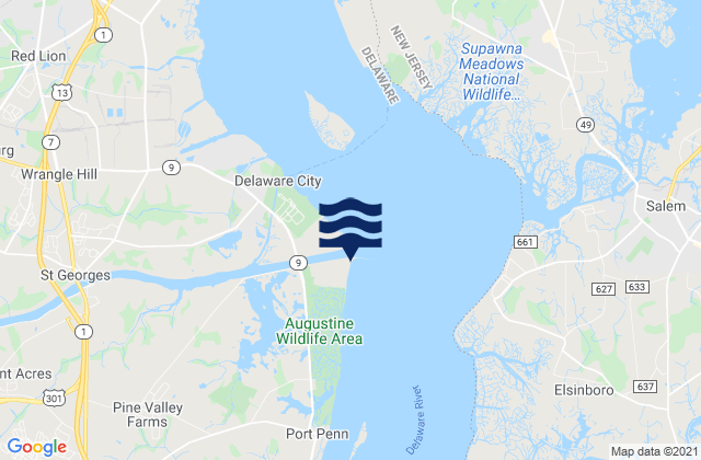 Chesapeake and Delaware Canal Entrance, United Statesの潮見表地図