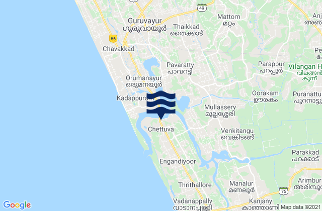 Chetwayi, Indiaの潮見表地図