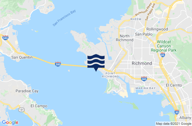 Chevron Oil Company Pier Richmond, United Statesの潮見表地図