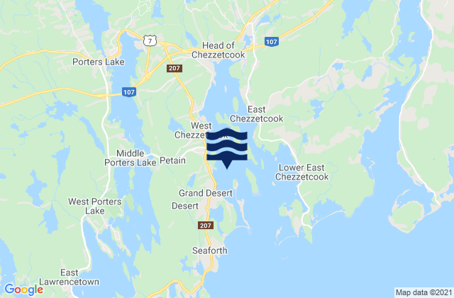Chezzetcook Inlet, Canadaの潮見表地図