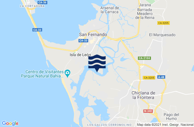 Chiclana de la Frontera, Spainの潮見表地図