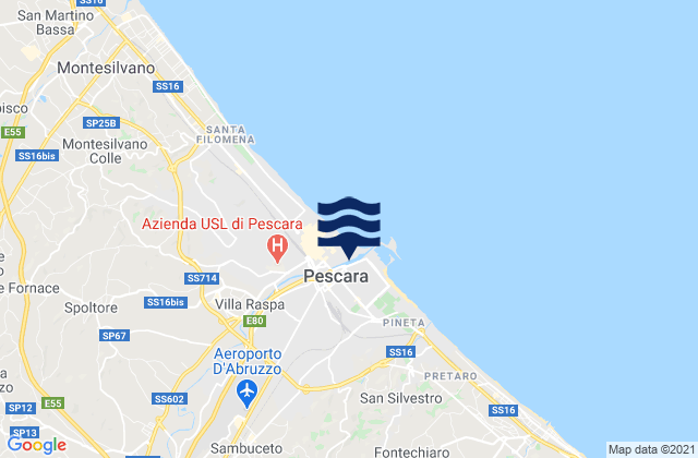 Chieti, Italyの潮見表地図