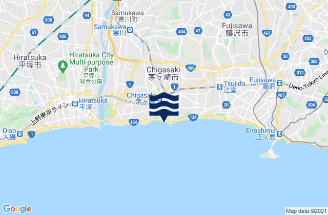 Chigasaki Shi, Japanの潮見表地図