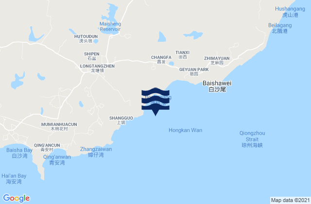 Chikan Wan, Chinaの潮見表地図