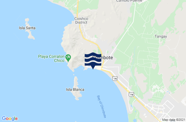 Chimbote Pier, Peruの潮見表地図