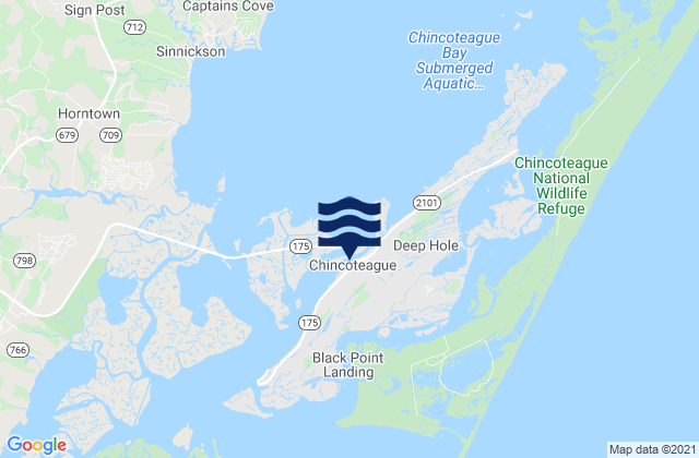 Chincoteague, United Statesの潮見表地図