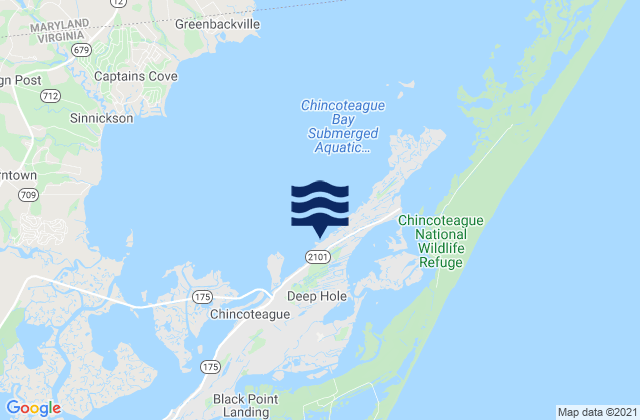 Chincoteague Island (Blake Cove), United Statesの潮見表地図