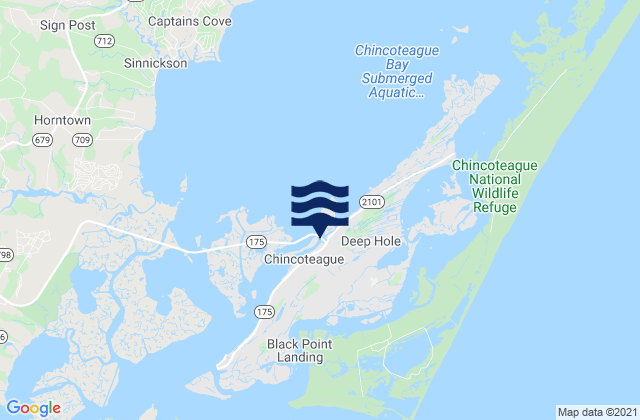 Chincoteague Island (Lewis Creek), United Statesの潮見表地図