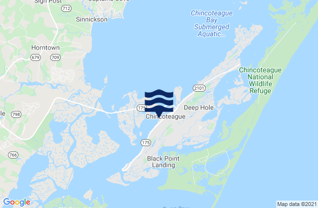 Chincoteague Island (Uscg Station), United Statesの潮見表地図