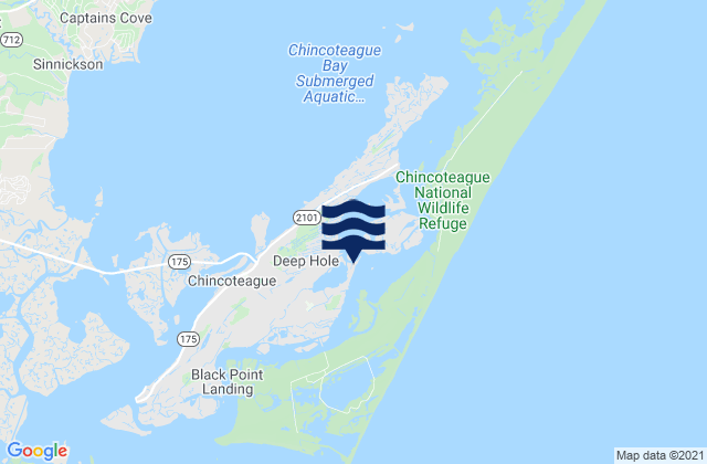 Chincoteague Island Oyster Bay, United Statesの潮見表地図