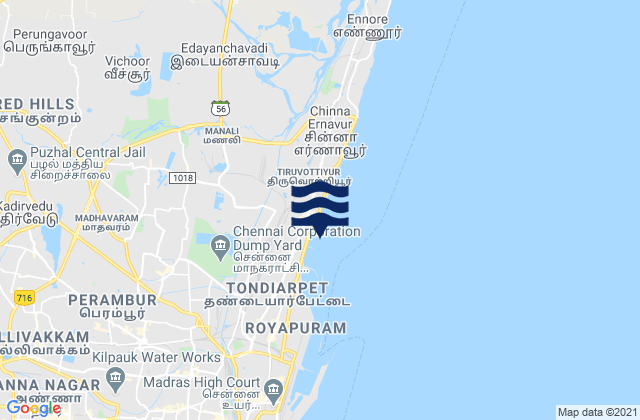 Chinnasekkadu, Indiaの潮見表地図