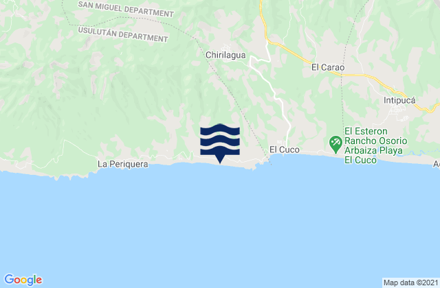 Chirilagua, El Salvadorの潮見表地図