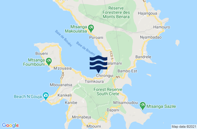 Chirongui, Mayotteの潮見表地図