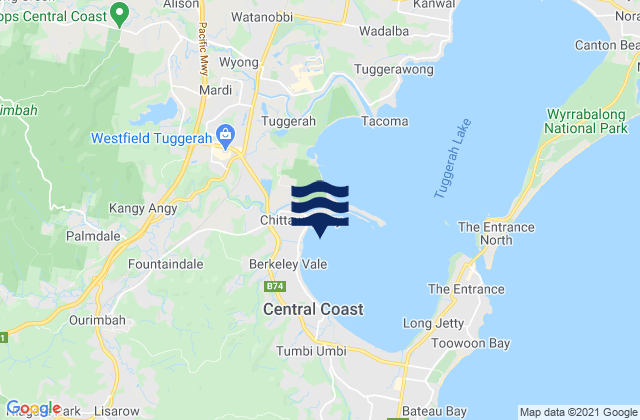 Chittaway Bay, Australiaの潮見表地図